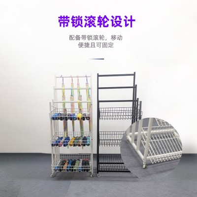 厂家直销大容量超市商场折叠摆摊雨伞展示架多功能移动收纳架滑轮图5