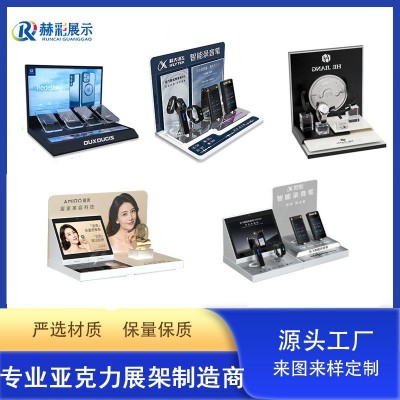 蓝牙录音笔手机手表桌面带屏亚克力展示架可播放LEDL型陈 列展示台