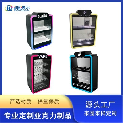 跨境亚克力口含烟鼻烟圆形盒展示架雾化器发光烟弹烟杆陈列 展示柜图3