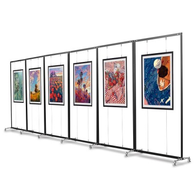 折叠书画展板幼儿园书法作品屏风展览板美术字画摄影展示架八棱图5