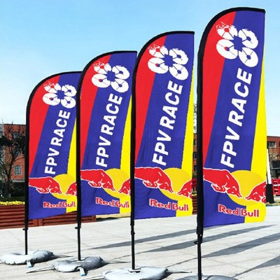 跨境沙滩旗定制注水户外道旗羽毛旗刀旗方形旗水滴旗加厚旗帜批发图4