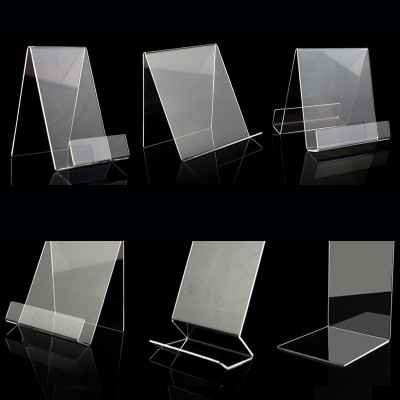 图书馆亚克力书立书店陈列透明书靠书托桌面资料收纳架书本展示架