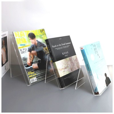 图书馆亚克力书立书店陈列透明书靠书托桌面资料收纳架书本展示架图4