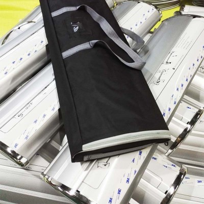 塑钢宽底座易拉宝宽屏伸缩铝合金易拉宝80*200门型展示架工厂定制图3