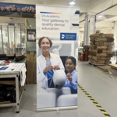 便携铝合金易拉宝80x200门型展示架子活动海报制作水滴 型宽屏展图4