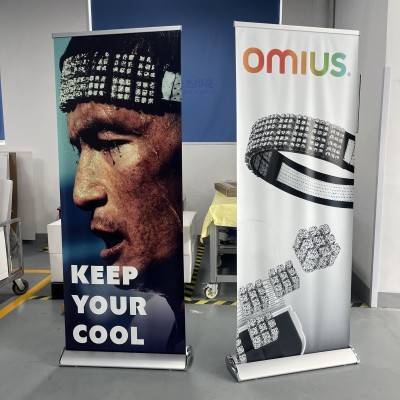 便携铝合金易拉宝80x200门型展示架子活动海报制作水滴 型宽屏展图3