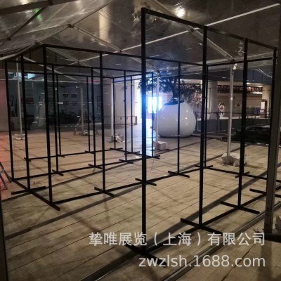 学校摄影书法广告宣传PVC黑色板黑色八棱柱书画展板屏风展会展架图4