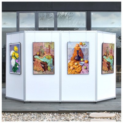 折叠书画展板学校美术书法作品展示架字画摄影展架可移动折叠屏风图5