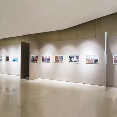 无缝书画展板宣传隔断背景板美术展览馆博物馆书法布置可移动展墙图2
