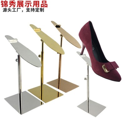 促销不锈钢镜面鞋架鞋店展示架不锈钢高跟鞋架鞋店橱窗展示鞋货架