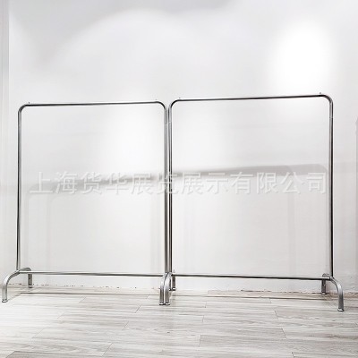 银色服装店展示架落地式挂衣架男女童装店侧挂中岛衣服架龙门架图4