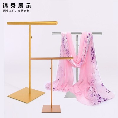 工厂直供不锈钢丝巾展示架服装店领带围巾架子可调节饰品陈列道具图2