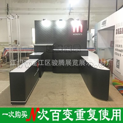 展会摊位展台搭建展台设计E33铝合金便携式PVC展台布置DIY设计图2