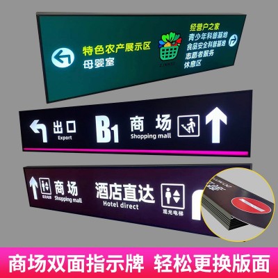 双面吊牌地下灯箱停车场导向牌地铁悬挂医院洗手间发光指示牌制作图5