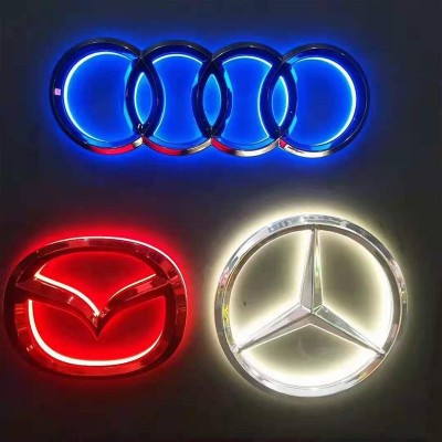 汽车标识不锈钢发光车标 品牌车标后尾箱贴标 侧窗贴引擎盖标标识图5