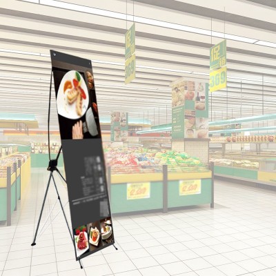 室内广告牌展示牌批发 加强型韩式X展架80x180 立式广告海报架图2