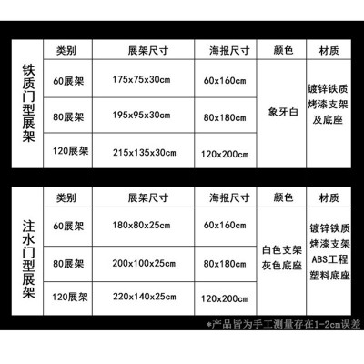 铁门型展架80*180 易拉宝海报架广告展示架注水门型 展会展示架图2