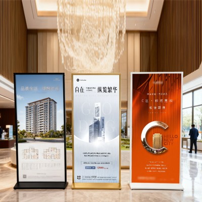 广告展架美式丽屏展架立式落地式宣传kt展板展示架广告牌 丽萍展架图4