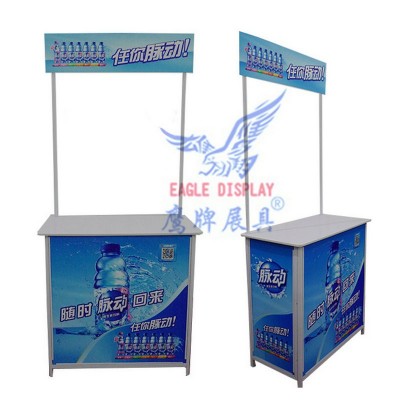 地摊商场户外试吃台超市样品宣传展示台广告便携式折叠铁质促销架图5