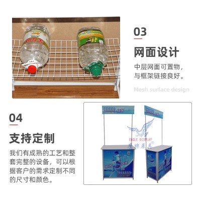 地摊商场户外试吃台超市样品宣传展示台广告便携式折叠铁质促销架图4