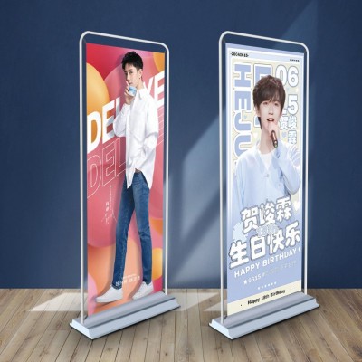 明星生日应援门型展架80x180铝合金易拉宝海报架落地式户外展示架图2