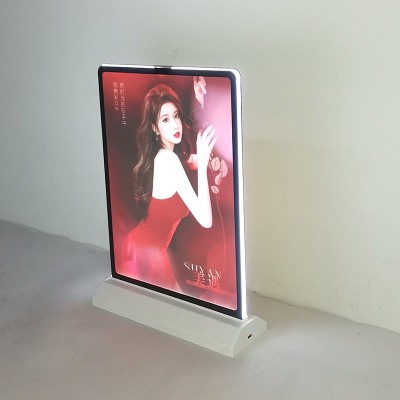 可充电A4桌面广告灯箱A3亚克力台卡薄可发光桌面广告灯牌摆台立牌图5