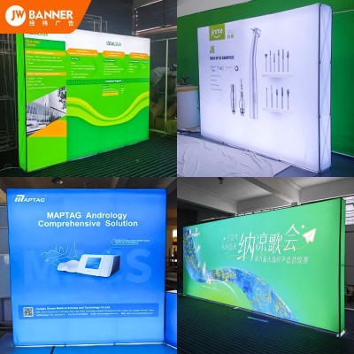 跨境拉网灯箱展会发光快幕秀展架背景墙便携LED铝合金广告展示架图4