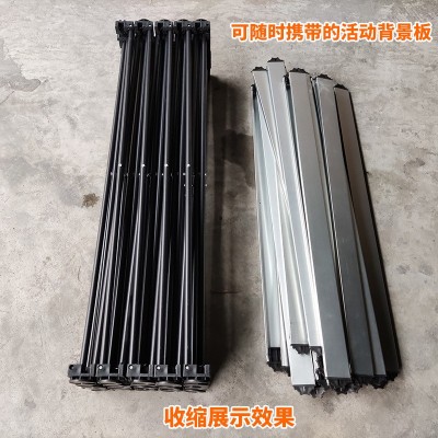厂家批发铁质拉网展架便携式折叠活动背景板户外广告海报展示架子图4
