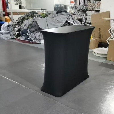 黑色台面40100促销展示台 可折叠可伸缩接待台 展会洽谈桌展桌图2