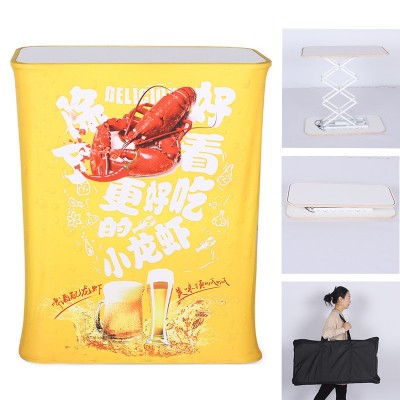 黑色台面40100促销展示台 可折叠可伸缩接待台 展会洽谈桌展桌图5