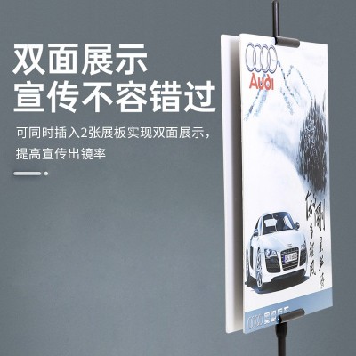 可调kt板三角展示架子商场双面升降展示架铁质海报广告落地支架图2
