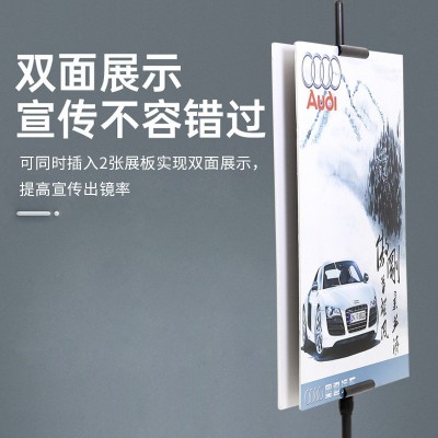 定制三角挂画架立式落地广告牌KT板可伸缩展板架子升降海报支架图2