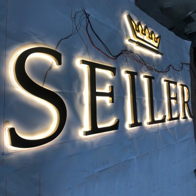 金属背光字 公司形象墙品牌背景墙发光字 连锁店精品背发光字招牌图3