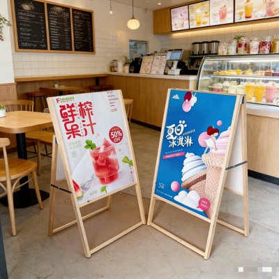 广告牌展示牌a字板架子立式落地式双面KT板展架60*90海报展示架子图2