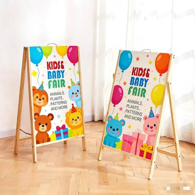 广告牌展示牌a字板架子立式落地式双面KT板展架60*90海报展示架子