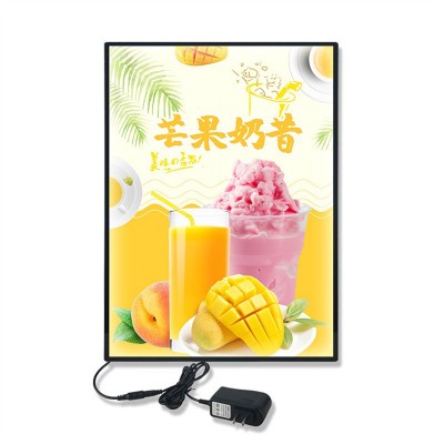 超薄抽画玻璃灯箱led可发光海报灯箱片设计餐饮奶茶店摆台点餐牌图5