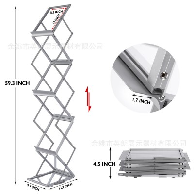 落地杂志架折叠资料架报刊架多层宣传册网红古风架网红展示架图2