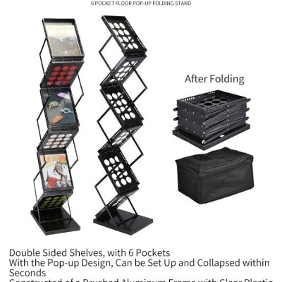 落地杂志架折叠资料架报刊架多层宣传册网红古风架网红展示架图3