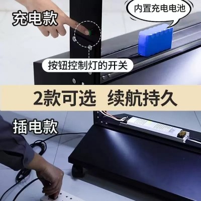 立式双面卡布灯箱商场饭店招牌双面发光广告牌户外落地移动灯箱