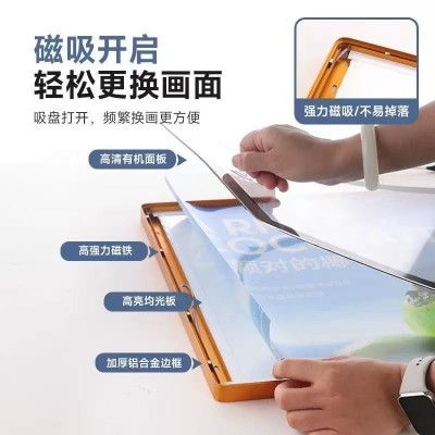 LED圆角磁吸灯箱 超薄广告牌挂墙展示牌菜单招牌超薄磁吸灯箱定制图4