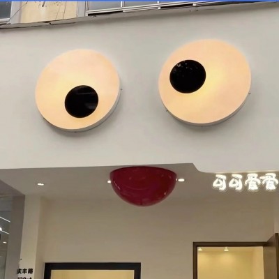 会动眼睛广告牌灯箱旋转网红咖啡零食门头创意招牌亚克力工厂直销图3