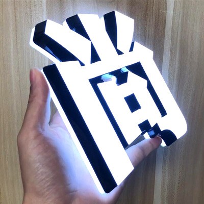 跨境亚马逊LED定制户外室内门头招牌亚克力广告牌不锈钢背发光字