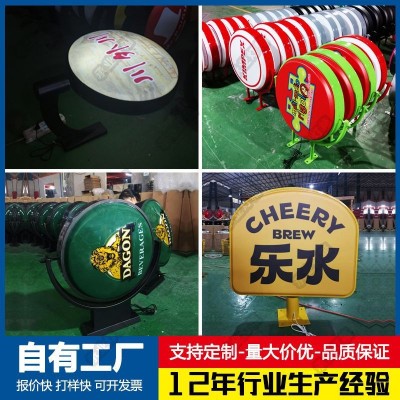 360度旋转灯箱厂家批发单头挂墙式双面吸塑侧招铁艺亚克 力广告牌图4