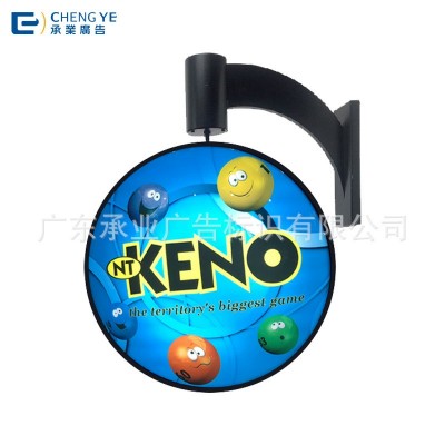 360度旋转灯箱厂家批发单头挂墙式双面吸塑侧招铁艺亚克 力广告牌图5
