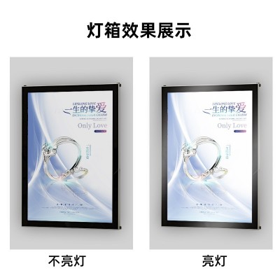 LED磁吸导光板灯箱 铝合金亚克力发光灯箱 磁吸开启广告灯箱图3