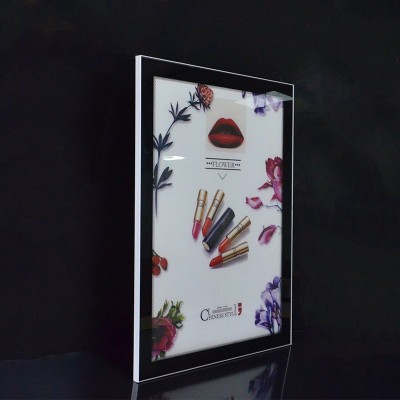 单面磁吸灯箱酒店餐馆价目表商场电梯广告牌铝合金无边框LED灯箱图3