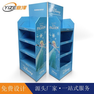 卡通公仔纸货架一体成型商超落地式玩具纸陈列展示架自动弹免安装图2