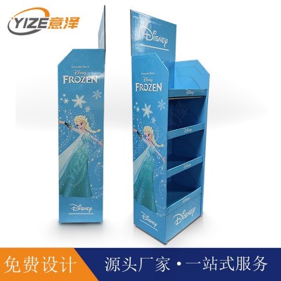 卡通公仔纸货架一体成型商超落地式玩具纸陈列展示架自动弹免安装图4