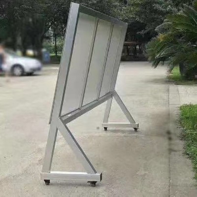 批发落地式开启式企业宣传栏铝合金可移动斜面宣传栏大厅公告栏图2