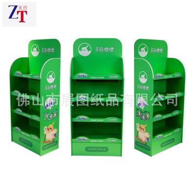 商超产品促销纸货架咖啡酒水饮料陈列架超市便利店多层瓦楞纸货架图2